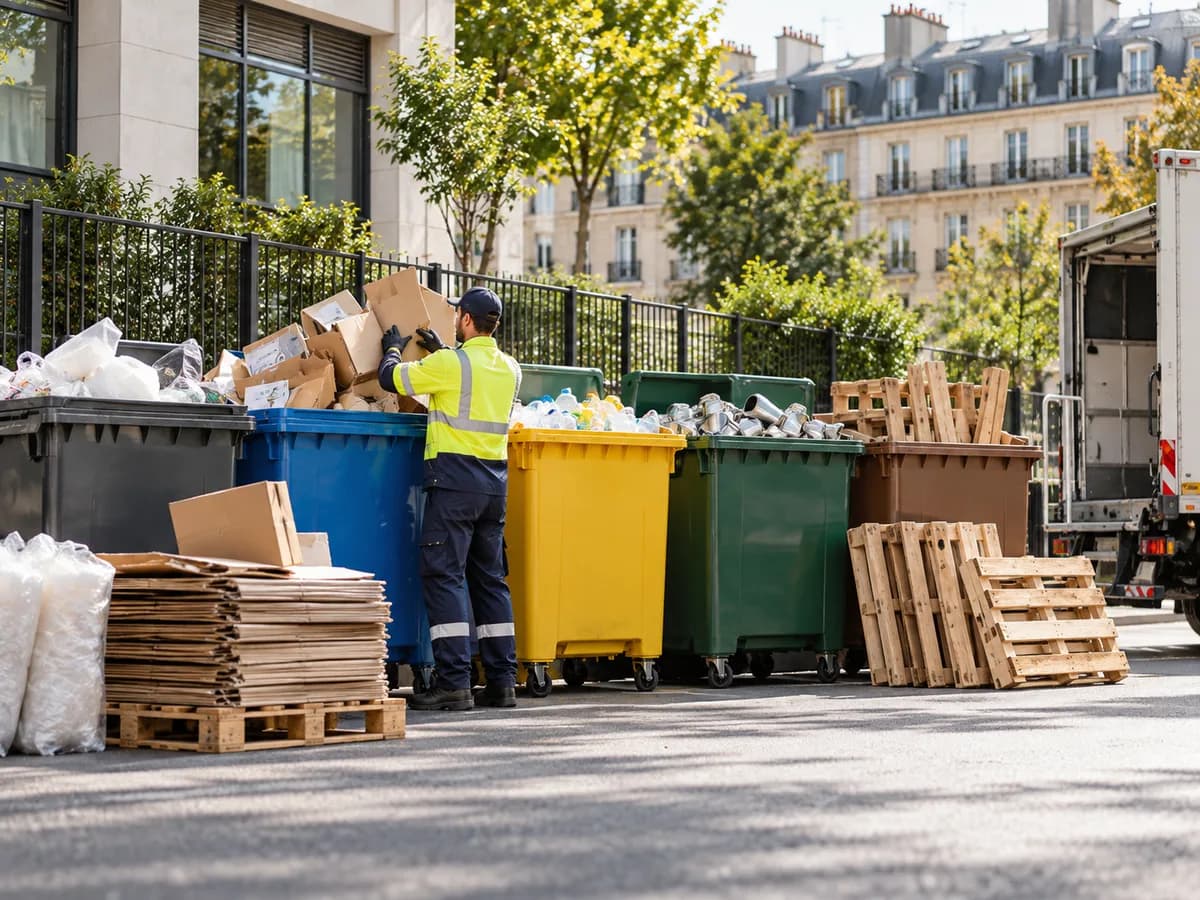 Contenants professionnels regroupant des flux de papier, carton et emballages